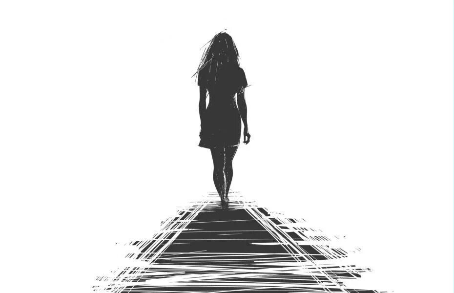 Уходющий силует девушки. Исчезли очертания. Анимационные силуэты. Очертания мужского лица. Силуэты уходящих людей.