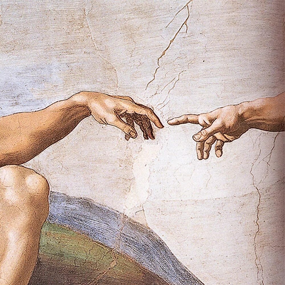 Микеланджело Сотворение Адама руки. Микеланджело Буонарроти картины Сотворение Адама. Микеландело Сотворение ада.