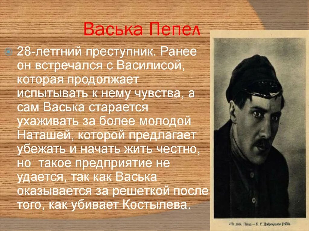 Пепел судьба героя. Горький на дне Васька пепел. Васька пепел в пьесе на дне. Пепел в пьесе на дне. На дне Горький пепел.