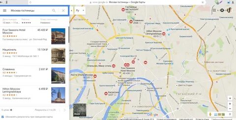 Отели москвы на карте города