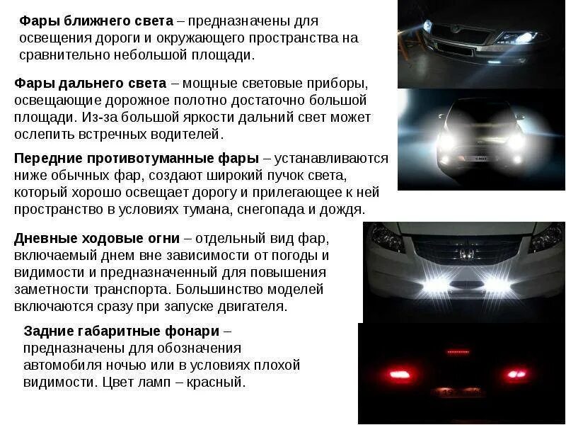 Осветительные приборы на машине. Виды фар на машине. Приборы освещения автомобиля. Виды фар автомобиля. Виды фар.