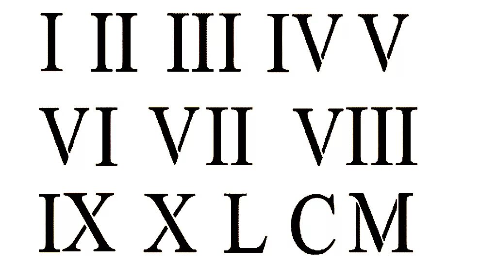 Римские буквы большие