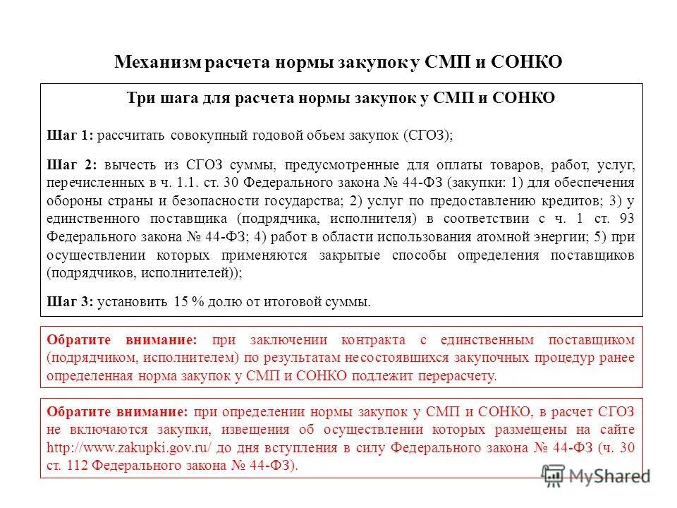 Объем закупок у смп. Ч 1 1 ст 30 44 фз совокупный годовой объем закупок. Сгоз по 44 фз как посчитать. Объем закупок у смп по 44. Как рассчитать количество закупок.