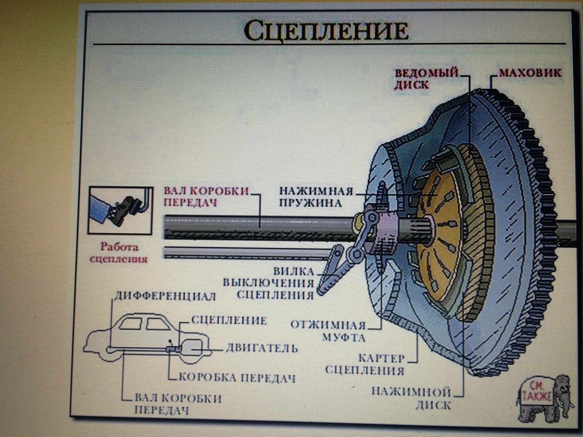 Диск сцепления принцип работы. Принцип работы сцепления механической коробки передач. Принцип работы сцепления механической коробки. Принцип работы сцепления.
