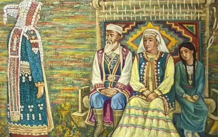 Трое башкир. Башкирская художница башкиры. башкирская живопись танзиля гайфуллина. картины в башкирском стиле. картины башкирских художников для детей.