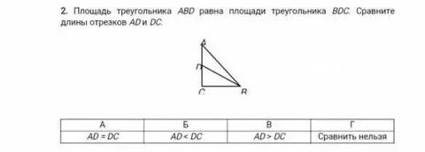 Площадь треугольника abd