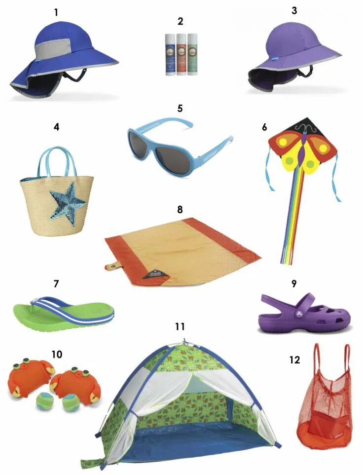 Какие предметы на пляже. Предметы для пляжа. Вещи на пляже. Детские товары для пляжа. Пляжные вещи для детей.