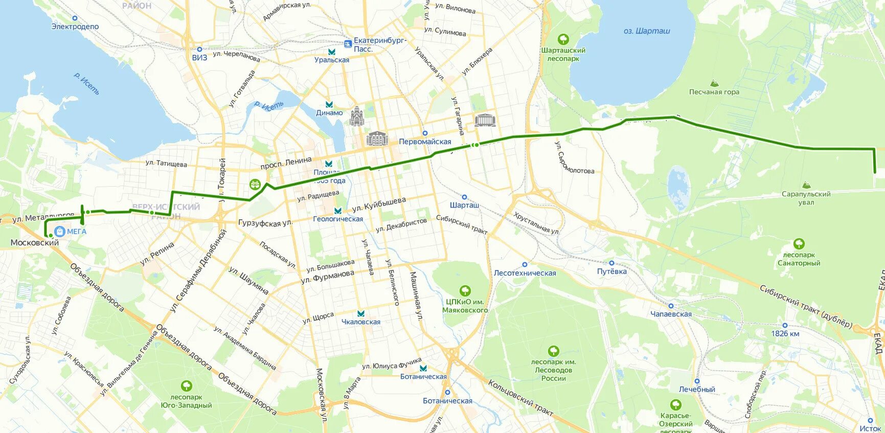 Карта автобуса 25 остановки