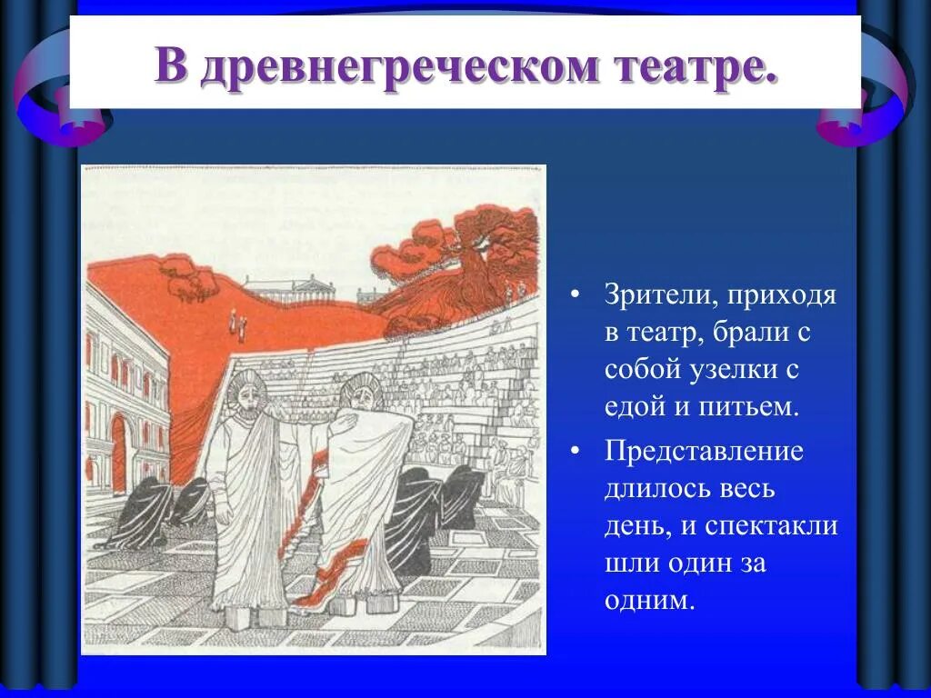 Древняя Греция театр зрители. Театр в древней Греции 5 класс. Древнегреческий театр представление. Театральные представления в древней Греции. Как проходили театральные произведения в древней греции