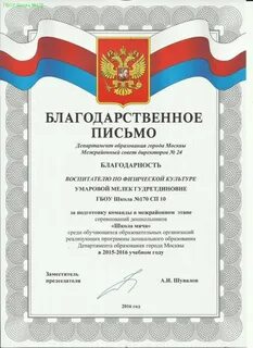 Слова благодарности за поездку