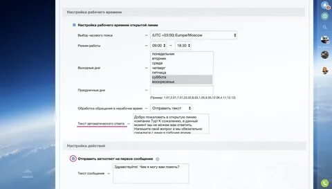 Автоматический ответ пример