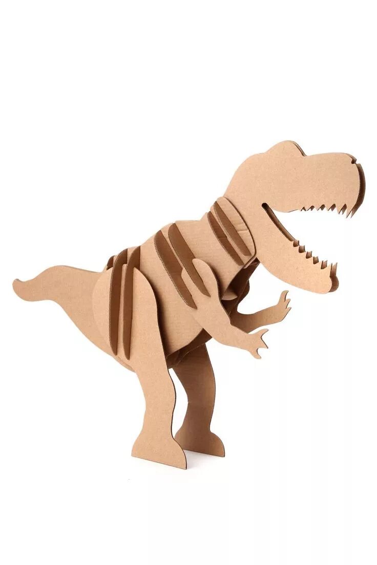 динозавр из фанеры. динозавр из картона. конструктор из гофрокартона динозавр. объемные животные из картона. картонный динозавр.