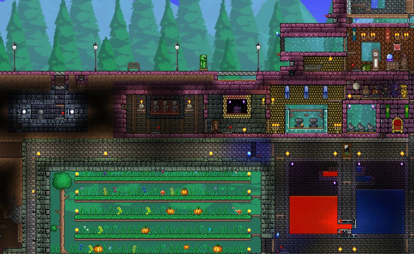 Террария где гоблин. Ферма Terraria 1.4. Террария 1.4мимик ферма. Фарм Арена террария. Фармилка террария.