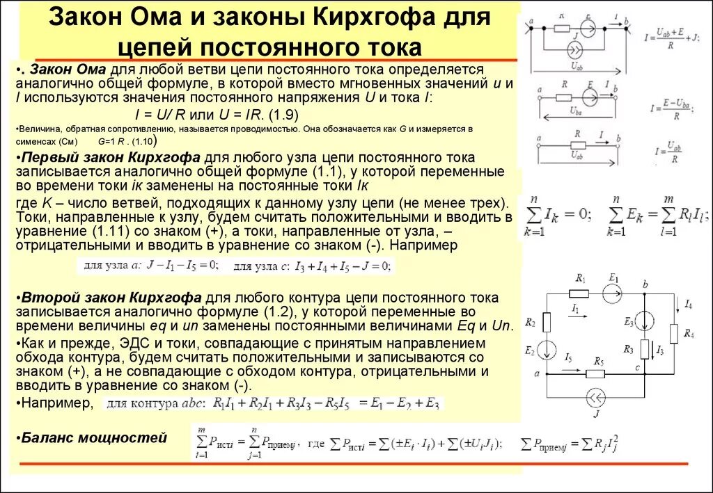 Законы Кирхгофа 1 и 2 для цепи переменного тока. Закон Ома для цепи постоянного тока. Электрические цепи переменного тока Электротехника. Формулы темы электрические цепи постоянного тока.