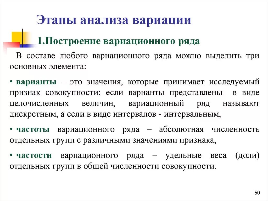 Методы анализа вариации. Этапы анализа. этапы анализа данных. аналитическая вариация. основы статистического анализа данных.