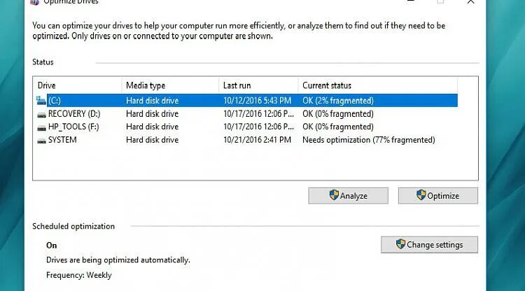 Drive optimization. Drive optimization