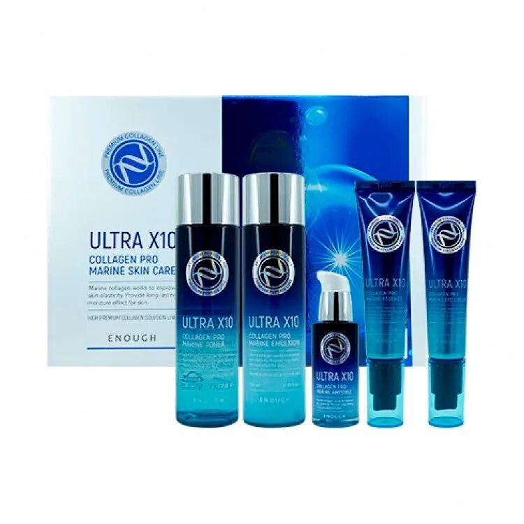 Ultra x10 collagen pro marine. Набор для лица - Premium Ultra x10 Pro Marine 5 Set [enough]. Набор enough Premium Ultra x10. Ultra x10 Collagen Pro Marine Ampoule.