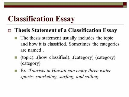 Classification examples