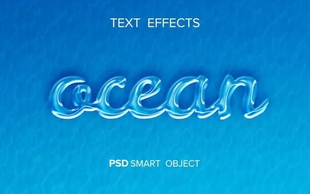 Текст эффект PSD вода. Ocean Effect.