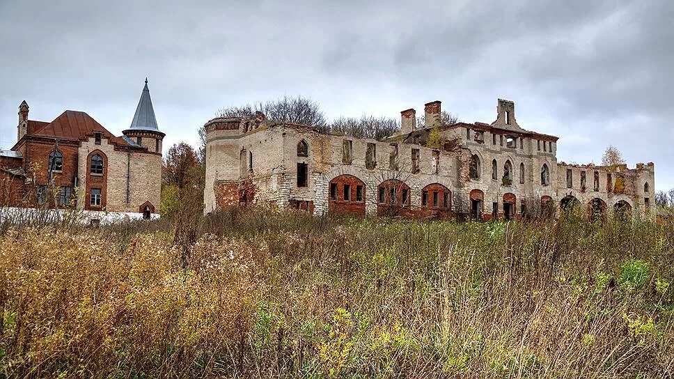 Заброшенный замок муромцево. Муромцево усадьба Храповицкого конюшня. Усадьба Муромцево графа Храповицкого. Замок Храповицких в Муромцево усадьба.