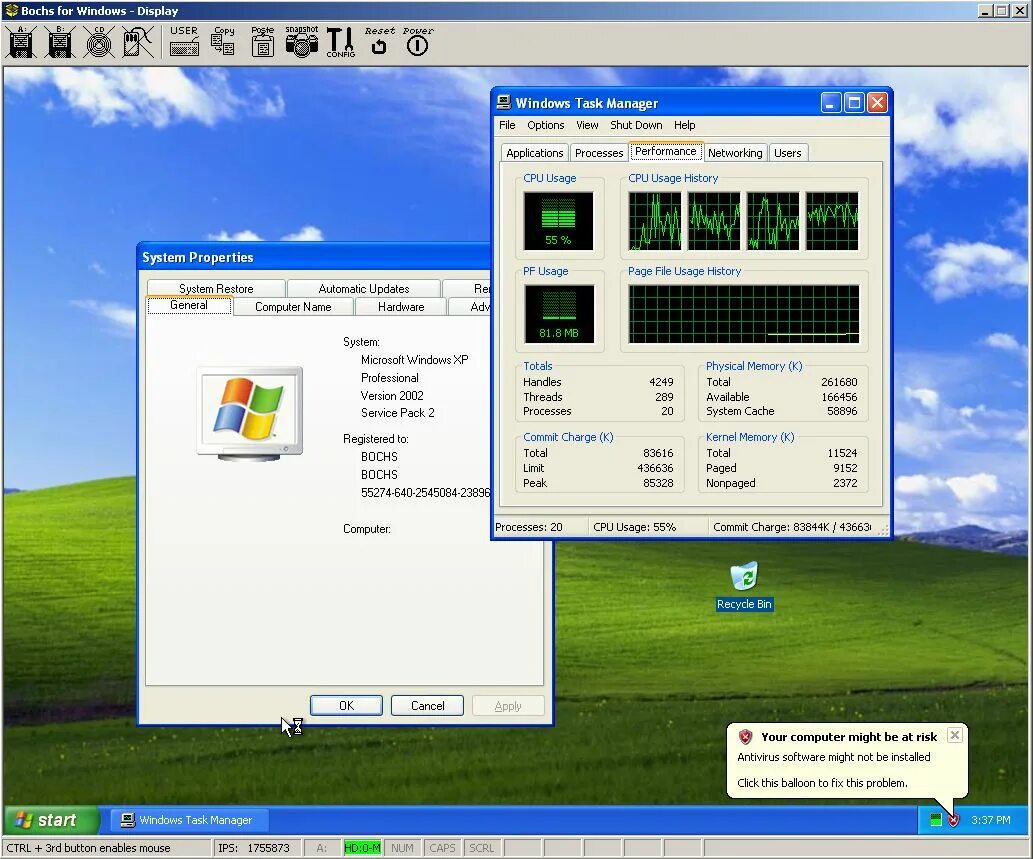 Эмулятор для пк без виртуализации. Эмулятор винды xp. windows xp bochs. bochs эмулятор. bochs виртуальная машина.