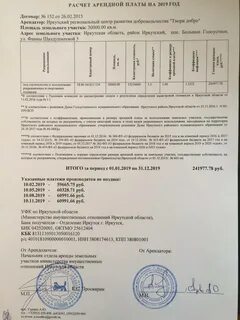 Расчет аренды земельного участка