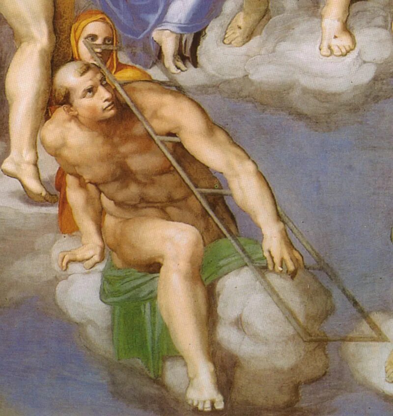 Микеланджело. Фрагмент фрески "страшный суд".