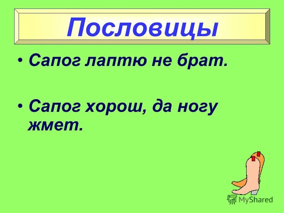 Пословицы про сапоги. Ботинки пословица. Пословицы и поговорки о сапогах. Пословица про сапожок.