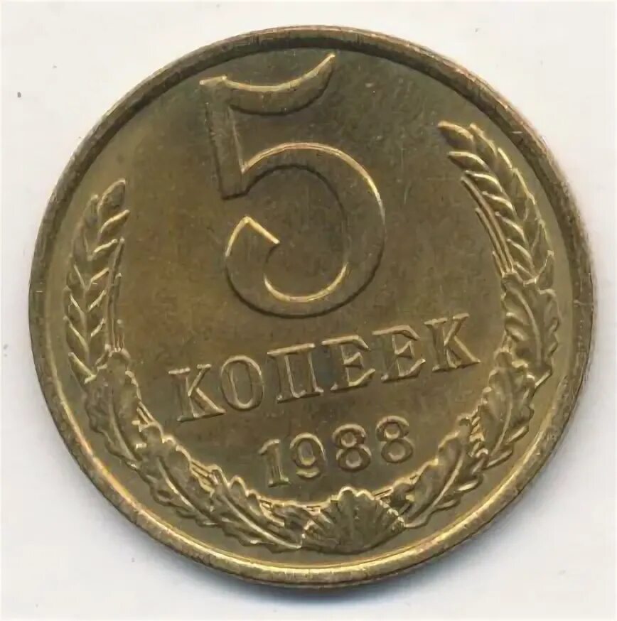 Монета 5 копеек 1988. 5 копеек 1988.