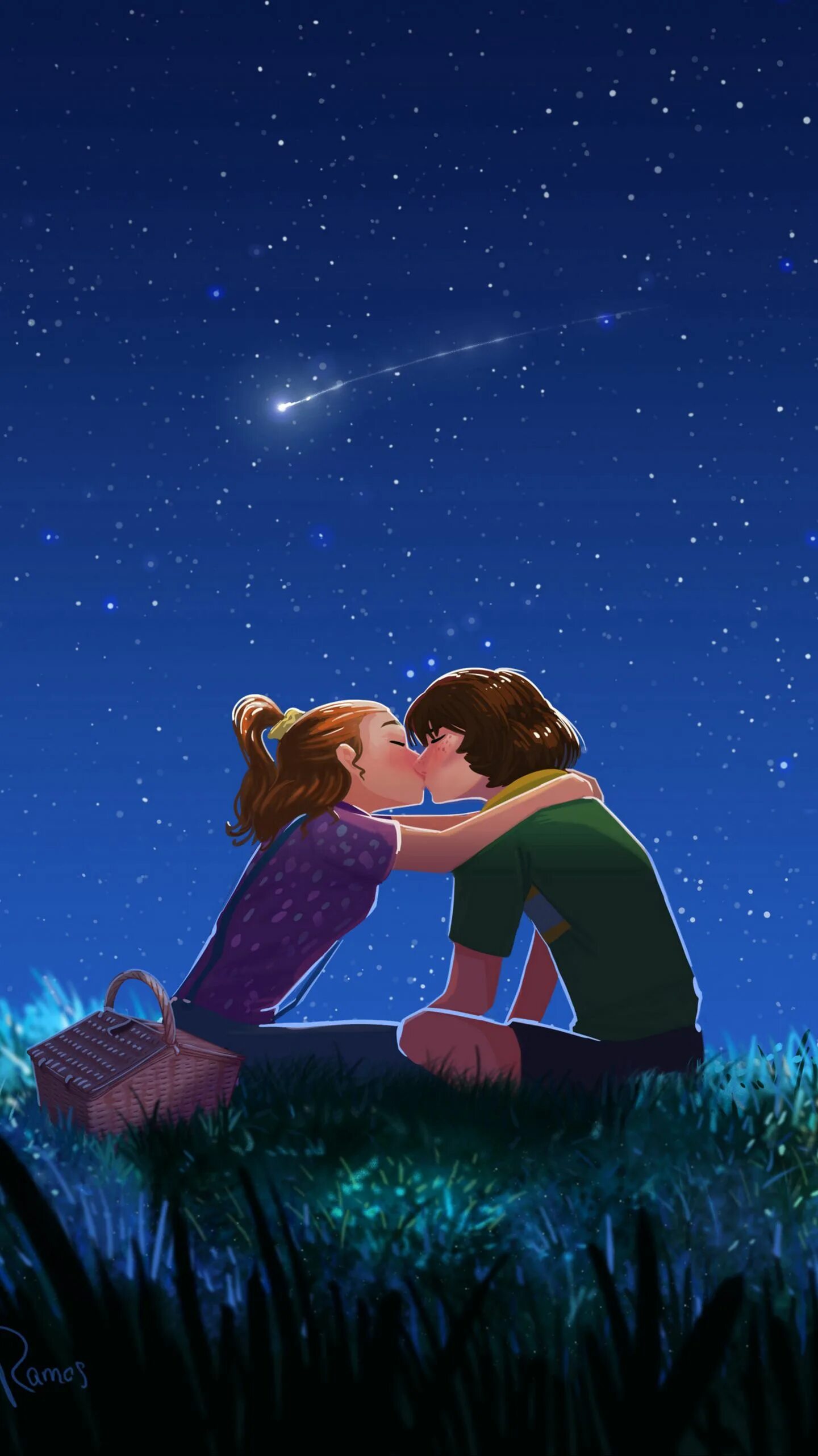 Поцеловала землю. Поцелуй под звездным небом. Влюбленные ночью. Звездное небо романтика. Романтика под звездным небом.