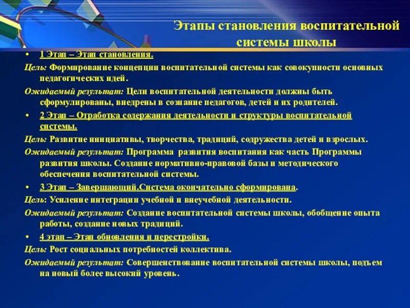 Этапы воспитательной системы школы. Этапы развития воспитательной системы. Этапы формирования воспитательной системы. Основные этапы развития воспитательной системы.