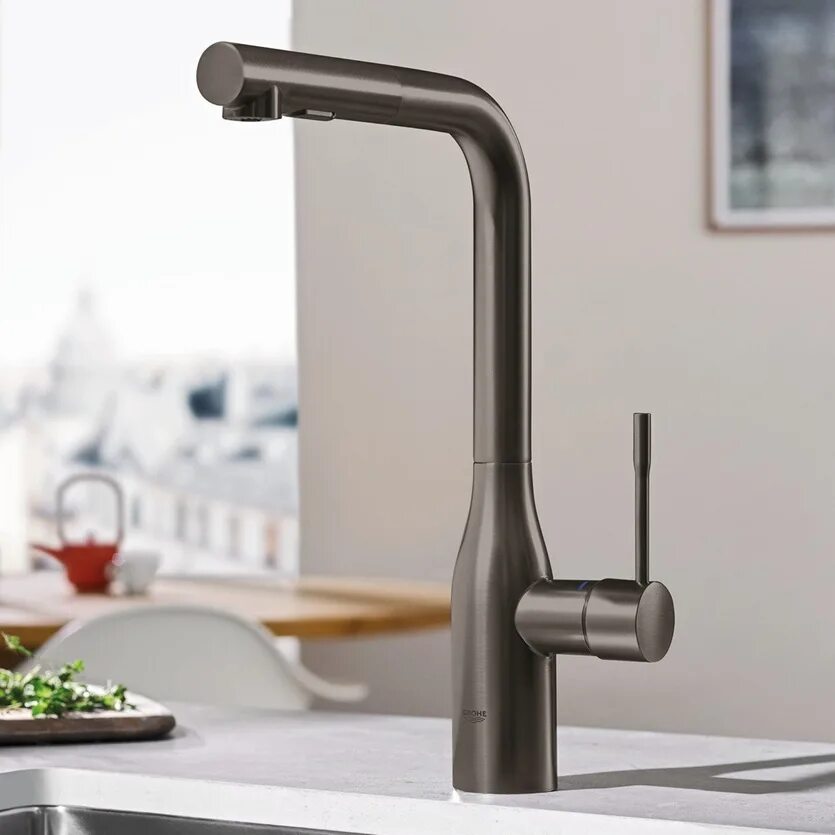 Grohe черный матовый. Grohe Essence New. Смеситель Grohe Essence New. Смеситель для кухни (мойки) Grohe Essence 30269al0 однорычажный. Grohe Essence графит.