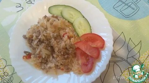 Каша с капустой и фаршем