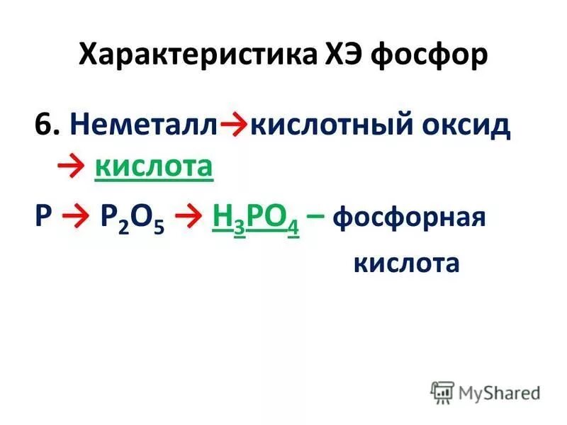 Дайте характеристику элемента фосфора