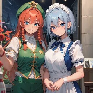 izayoi sakuya and hong meiling (touhou) generated by rui(93196615) AIBooru.