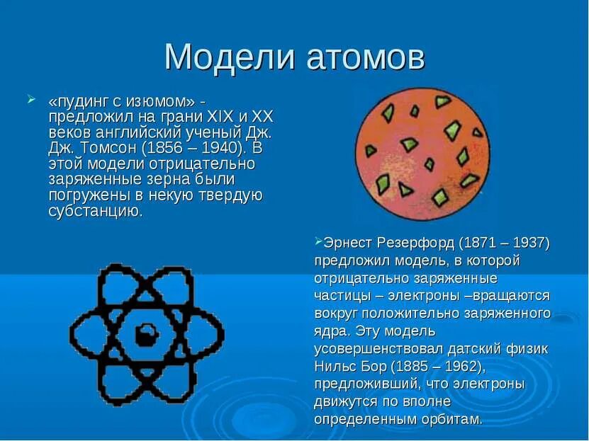 Кто предложил пудинговую модель атома