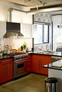 Газовая плита в кухне гостиной