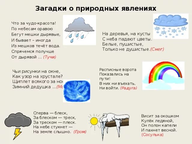 Прояви ответ водой. Загадки про природные явления для детей. 3 Загадки о природных явлениях. Загадки для детей про природные явления с ответами. Загадки о явлениях природы 1 класс.