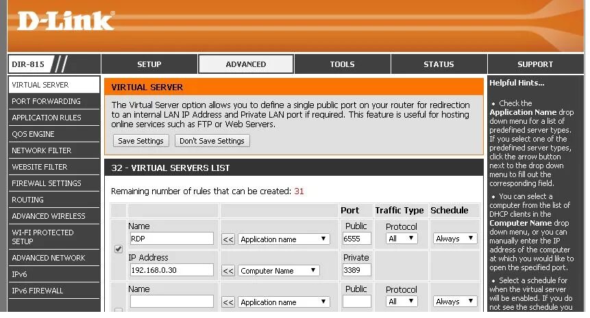 Inbound traffic blocked check firewall settings