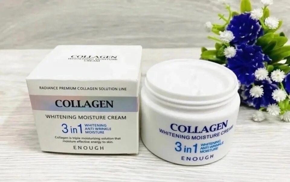 Крем Collagen Whitening Moisture Cream 3 in 1. Enough Collagen Whitening Moisture Cream 3 in 1, 50мл. Крем для лица enough Collagen Whitening 3 in 1 Moisture Cream. Крем с коллагеном 3 в 1 enough Collagen 3 in 1 Cream, 50 мл. Купить крем для лица с коллагеном