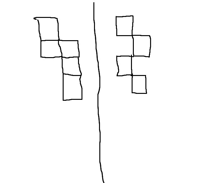 На рисунке изображены четыре причудливые фигуры. Переложи 2 палочки и получи из 5 4 квадрата. Со мнение изображена на рисунке. Переложи 2 палочки так чтобыролусить 5 квадратов. 2 Палочки 5 квадратов из четырех.