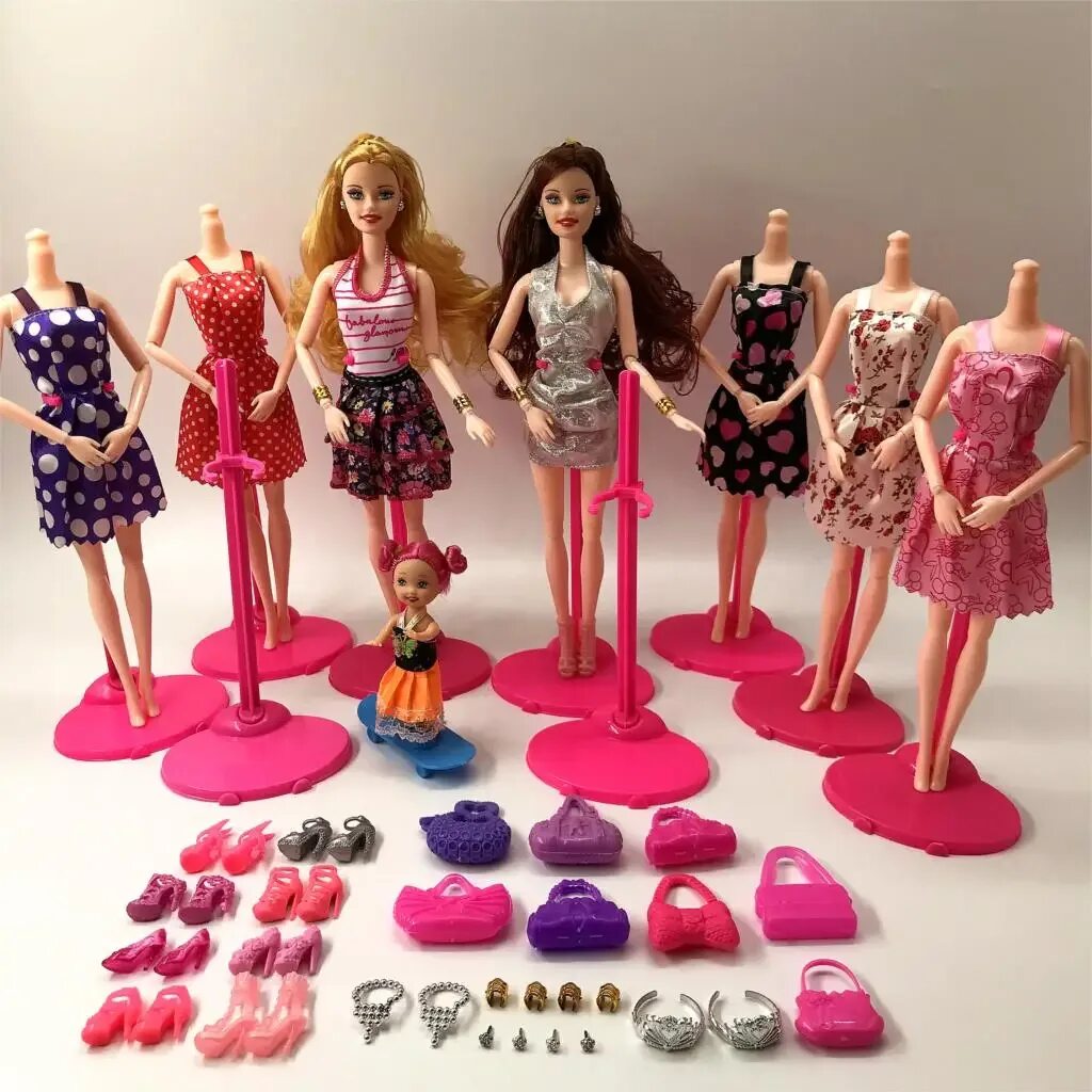 Большой набор кукол. Модные куклы. Игрушки Барби. Популярные игрушки для девочек. Игрушки для девочек куклы Барби.