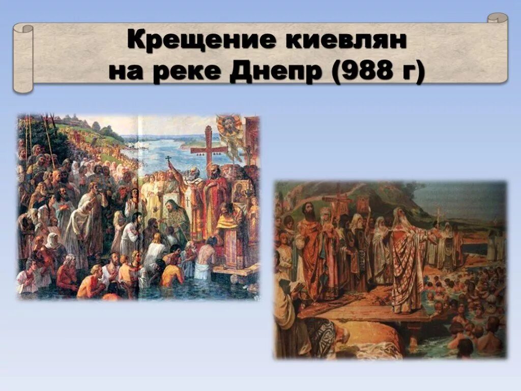 1 988 г. 988 Крещение Руси Владимиром. Киевская Русь 988. Крещение киевлян Владимиром.