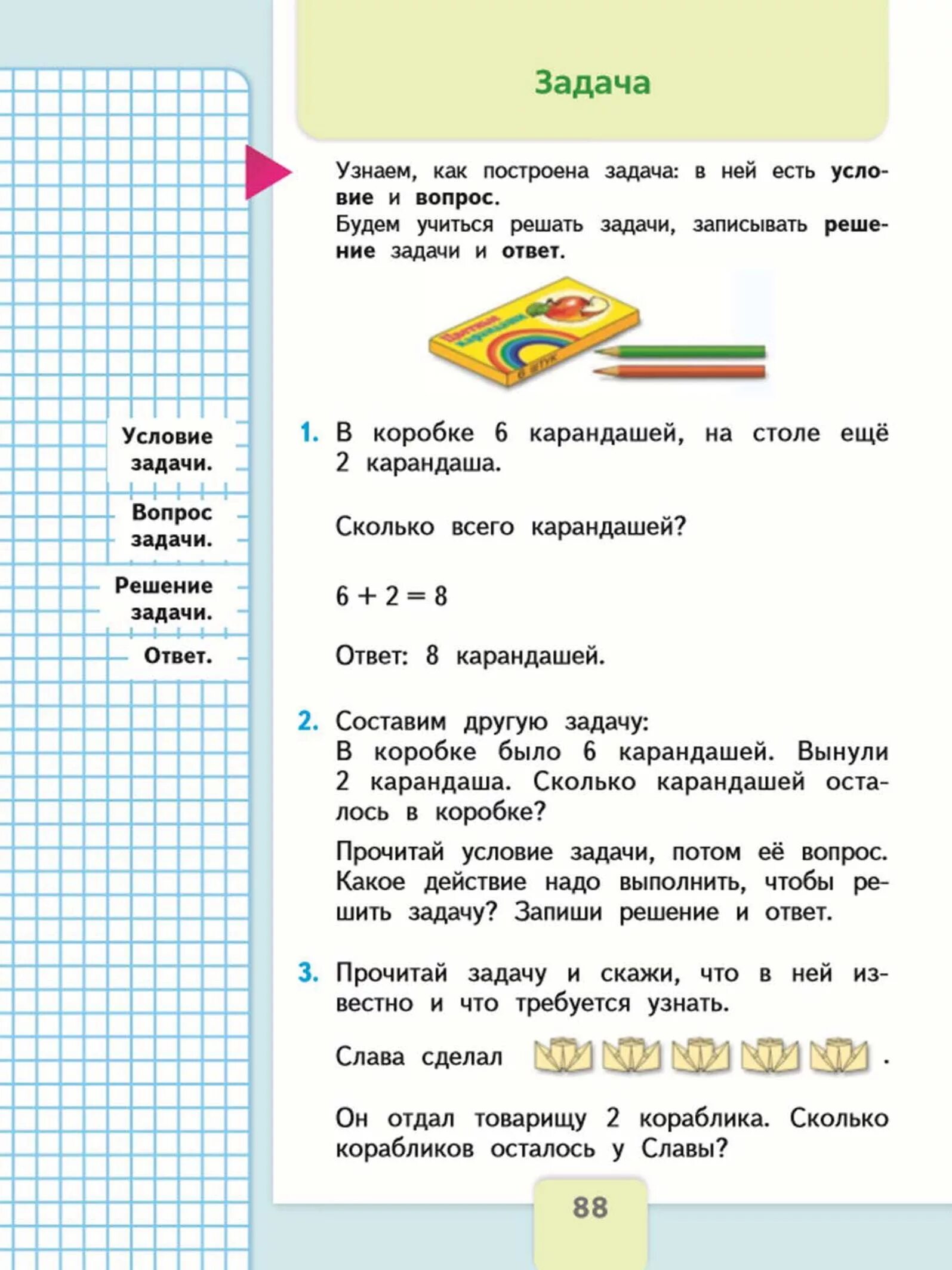 Учебник Моро 1 класс стр. 88. Задачи для 1 класса по математике из учебника Моро. Математика 1 класс учебник 1 часть Моро стр 1. Учебник Моро математика 1 класс задачи.