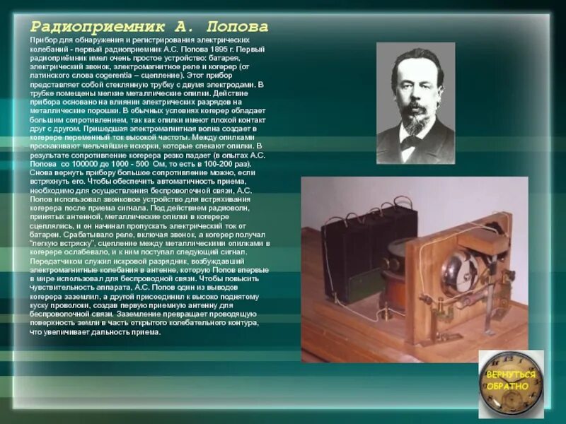Радио сообщение кратко. Первый радиоприемник.