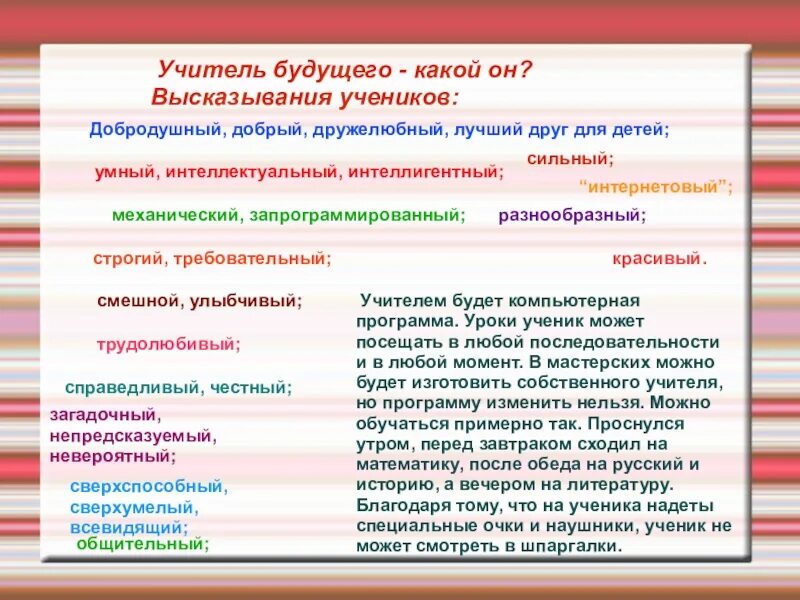 Каким я вижу учителя. Учитель будущего какой он. Учитель будущего какой он презентация. Педагог будущего презентация. Педагог будущего какой он.