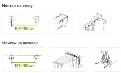 Установка потолочной сушилки для белья