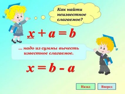 Формула нахождения неизвестного