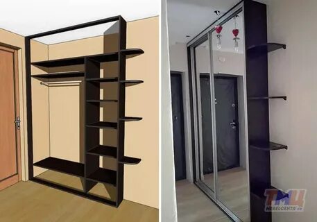 Узкий шкаф купе в прихожую глубина 40