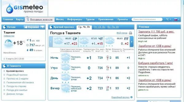 Погода в ташкенте сегодня по часам. Gsmeteo Mary.